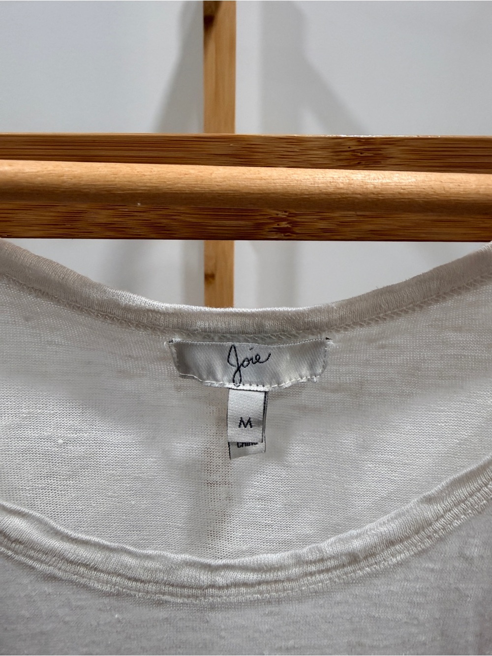Joie White Scoop Neck Short Sleeve 100% Linen Tee - Picture 2 of 5